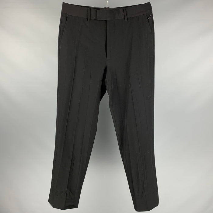 GUCCI Size 34 Black Wool Flat Front Dress Pants