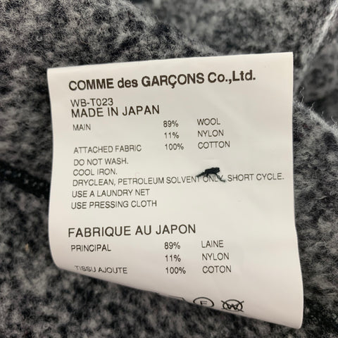 JUNYA WATANABE Size L Grey & Black Heather Wool / Nylon Buttoned Cardigan