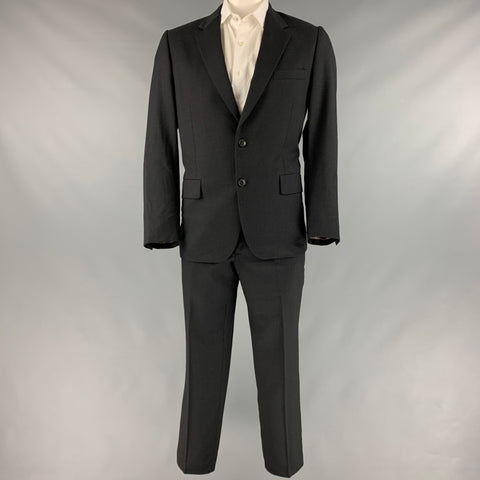 PAUL SMITH Talla 42 Traje de solapa de muesca de lana negro