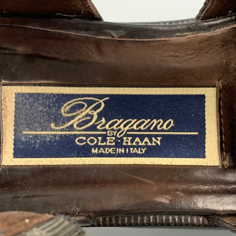 BRAGANO Size 8 Black Leather Sandals