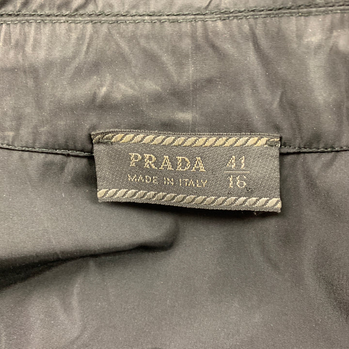 PRADA Size L Black Nylon Windbreaker Zip-Up Jacket
