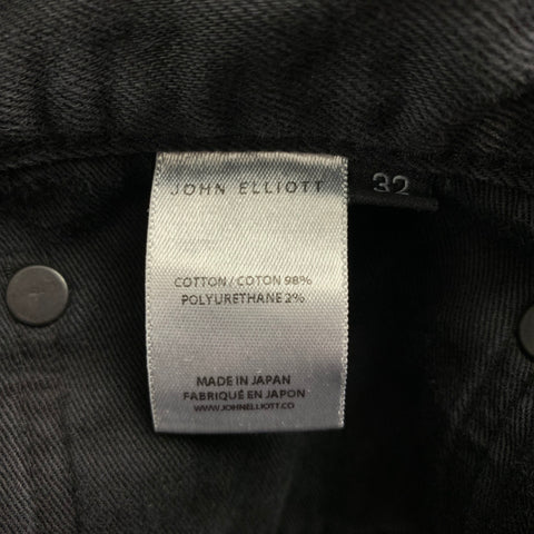 JOHN ELLIOTT Size 32 Black Dark Wash Cotton Straight Jeans
