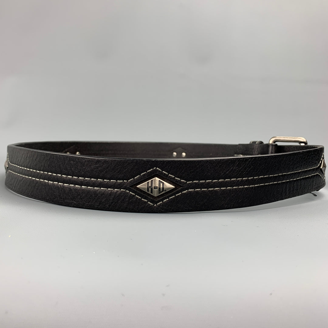 HARLEY DAVIDSON Size 40 Black Studded Leather Belt
