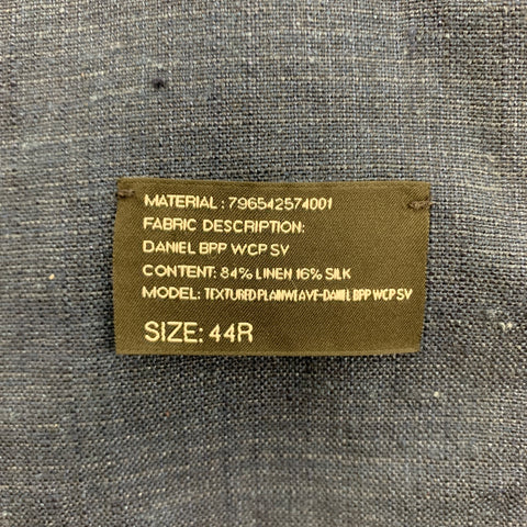 RALPH LAUREN Black Label Size 44 Indigo Textured Linen Silk Sport Coat