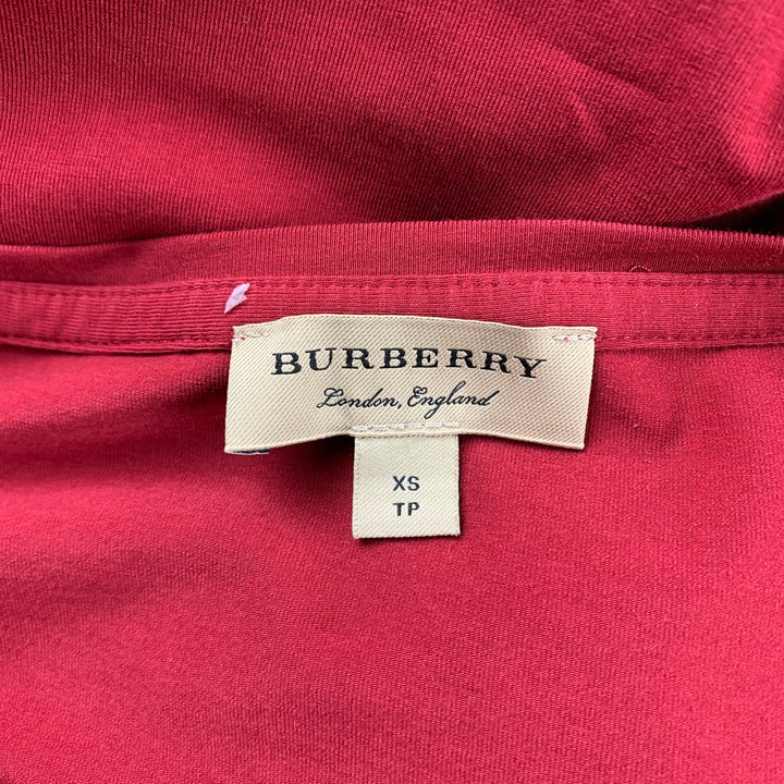 BURBERRY Size XS Red Cotton Blend T-Shirt