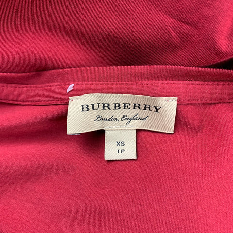 BURBERRY Size XS Red Cotton Blend T-Shirt