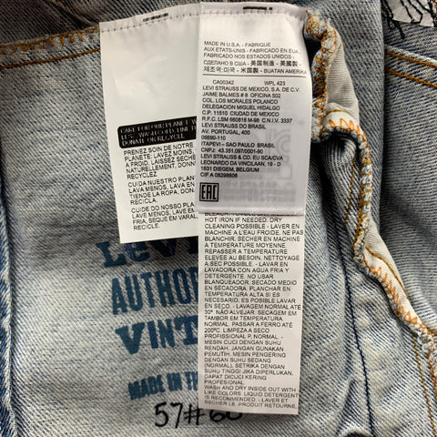 LEVI'S Star Wars Limited Edition Size 38 Blue Chewbacca Embroidery Denim Trucker Jacket