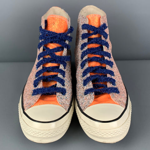 J.W.ANDERSON X Converse Size 10 Orange White Glitter High Top Sneakers