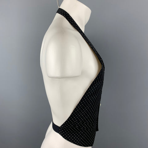 COMME des GARCONS HOMME PLUS Size M Black & White Dots Cotton Tuxedo Vest
