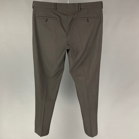 PRADA Size 34 Charcoal Wool Mohair Flat Dress Pants