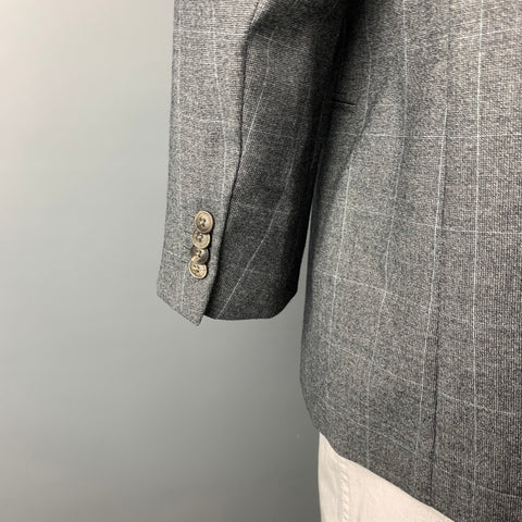 GIORGIO ARMANI Size 44 George Grey Window Pane Virgin Wool Sport Coat