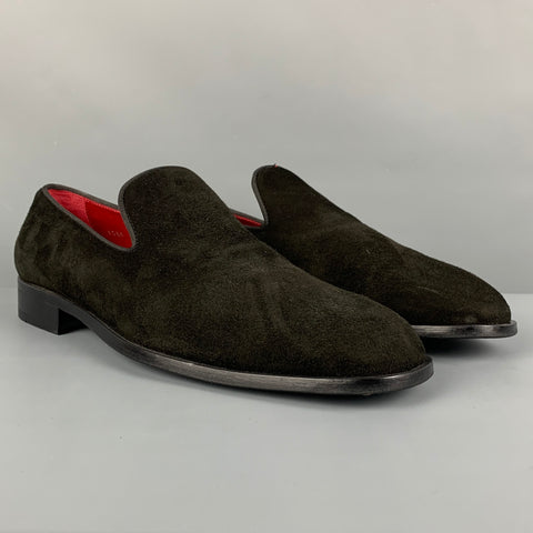 BARNEY'S NEW YORK Size 11.5 Black Suede Slip On Loafers