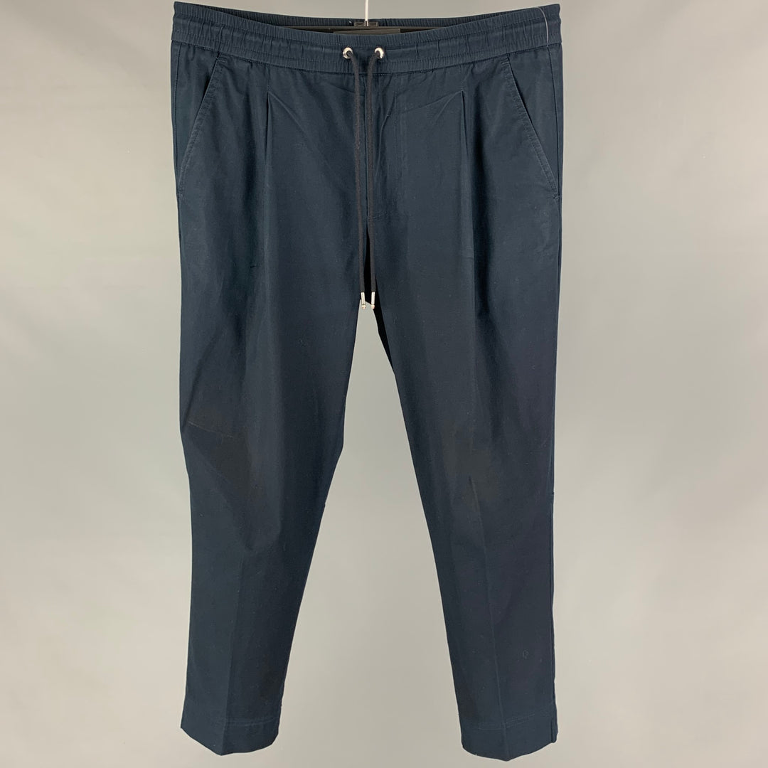 MONCLER Size 30 Blue Navy Cotton Drawstring Casual Pants