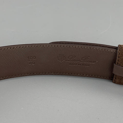 LORO PIANA Size 40 Brown Suede Belt