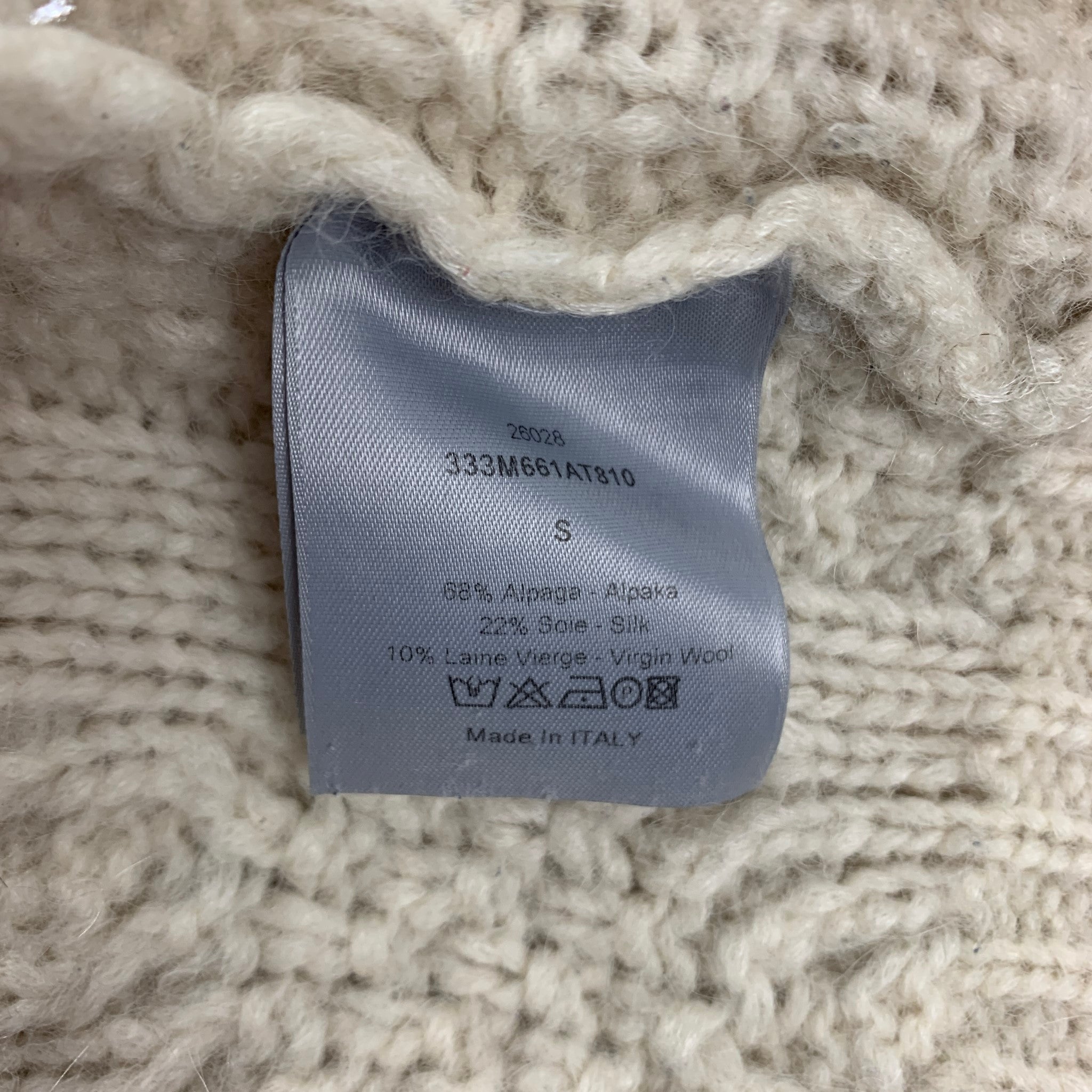 DIOR HOMME Size S Cream Knit Alpaca Blend Turtleneck Sweater – Sui
