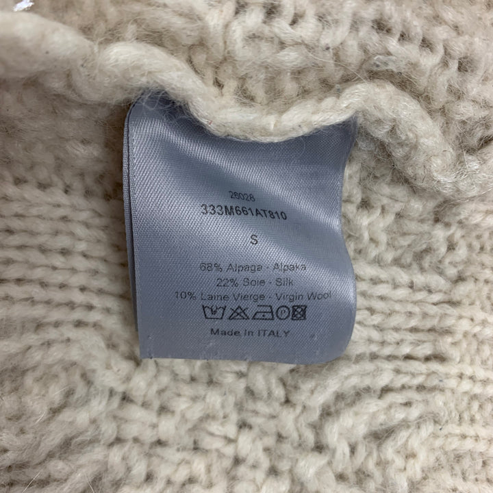 DIOR HOMME Size S Cream Knit Alpaca Blend Turtleneck Sweater