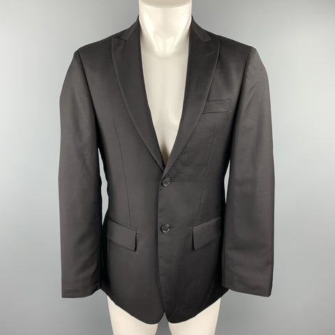 JOHN VARVATOS  U.S.A. Size 36 Black Wool Peak Lapel Sport Coat