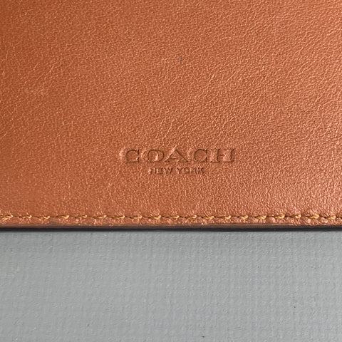 COACH Blue Perforated Leather Wallet