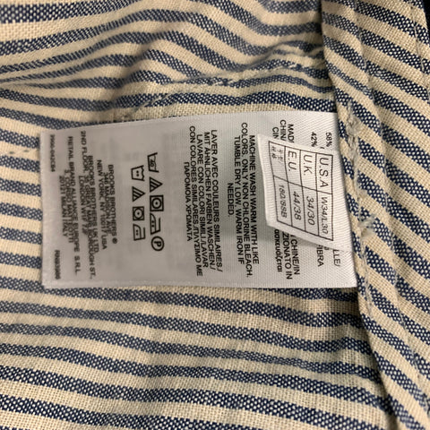 BROOKS BROTHERS Size 34 Green White Circles Cotton  Linen Casual Pants