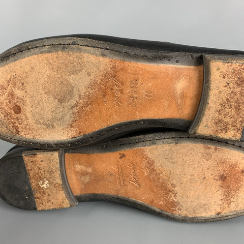 MARSELL Talla 11 Mocasines de cuero desgastados negros