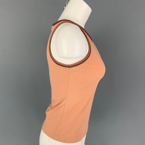 JIL SANDER Size M Orange Cotton Contrast Trim Tank Top