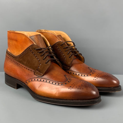 PAUL STUART Size 10.5 Tan Brown Leather Wingtip Boots