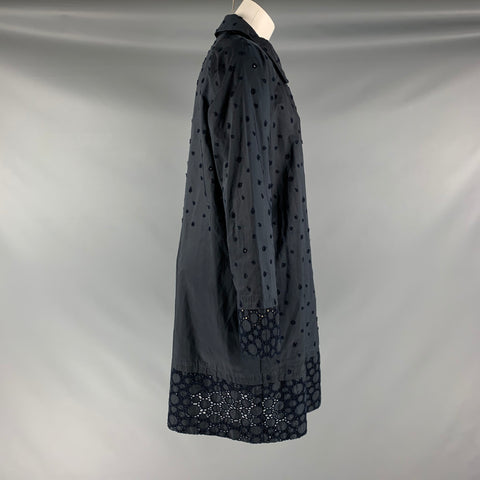 ISSEY MIYAKE Taille XL Manteau croisé à œillets en polyester marine