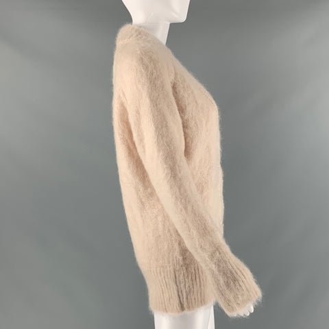 ERDEM Size S Pink Mohair Blend V-Neck Cardigan