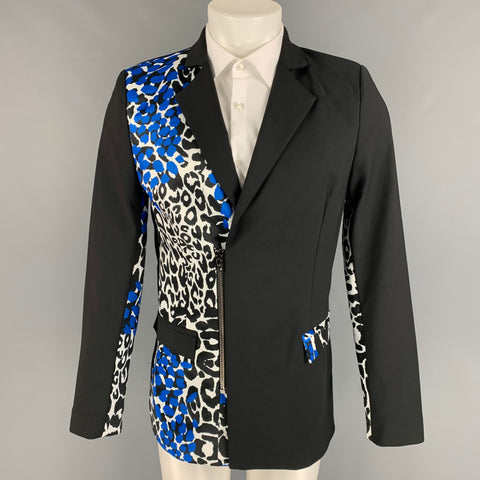 MARCELL VON BERLIN Size 36 Black Print Cotton Blend Sport Coat