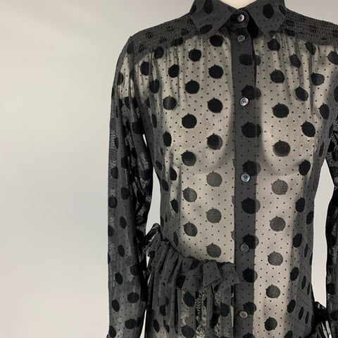 McQ by ALEXANDER MCQUEEN Size 0 Black Dots Shirt Dress