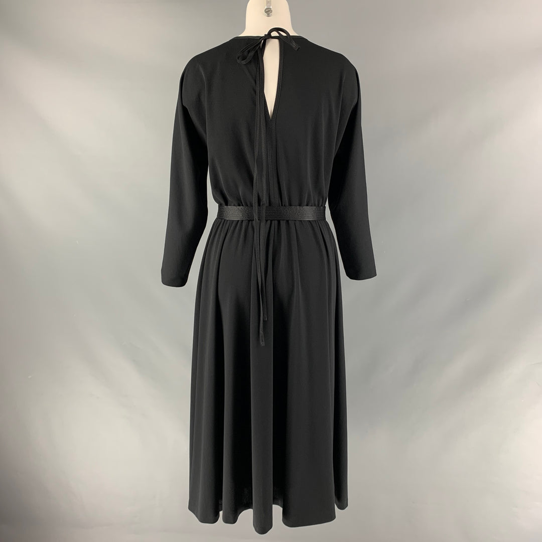 MARC JACOBS Size 4 Black Polyester Solid Belted Dress MARC JACOBS Size 4 Black Polyester Solid Belted Dress