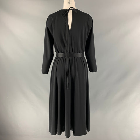 MARC JACOBS Vestido con cinturón liso de poliéster negro talla 4