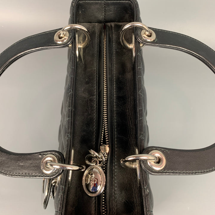 CHRISTIAN DIOR Lady Dior Black Quilted Lamb Leather Medium Handbag