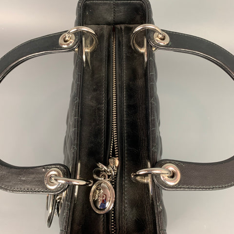 CHRISTIAN DIOR Lady Dior Black Quilted Lamb Leather Medium Handbag