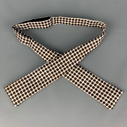 VINTAGE Noeud papillon à pois marron blanc