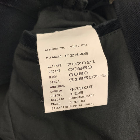 EMPORIO ARMANI Size S Black Cotton Zip Up Jacket
