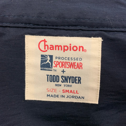 TODD SNYDER x CHAMPION Size S Royal Blue Navy Textured Polyester Snaps Jacket