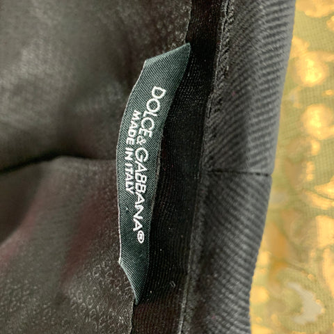 DOLCE & GABBANA SS 17 Size 42 Gold Jacquard Polyethylene Notch Lapel Sport Coat