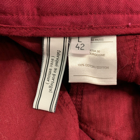 AMI by ALEXANDRE MATTIUSSI Size 34 Burgundy Cotton Button Fly Dress Pants