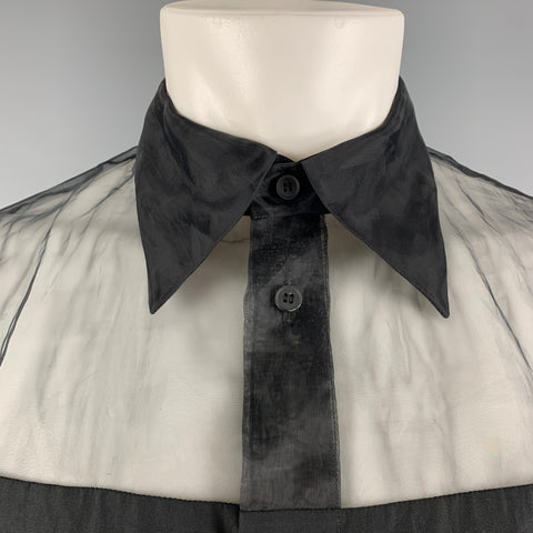 MAISON MARGIELA Size M Black Cotton  Polyester Mixed Fabrics Button Up Shirt