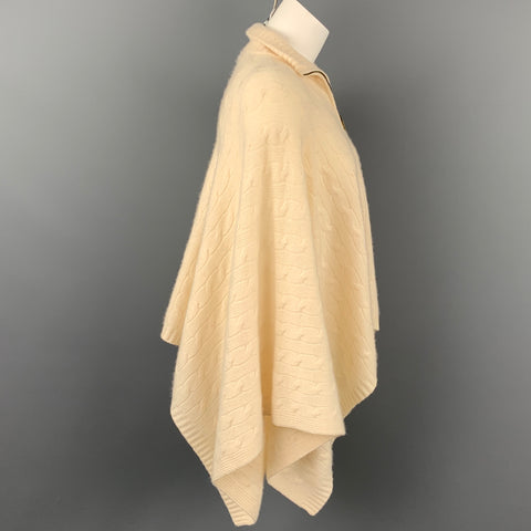 RALPH LAUREN Black Label Taille M/L Crème Poncho Cape en Cachemire