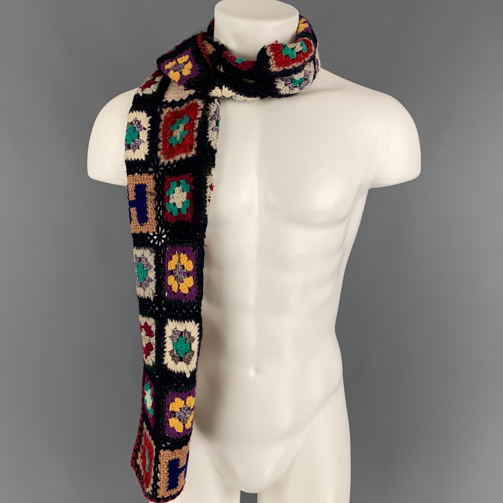 Vintage HYSTERIC GLAMOUR Multi-Color Patchwork Crochet Scarf Vintage HYSTERIC GLAMOUR Multi-Color Patchwork Crochet Scarf