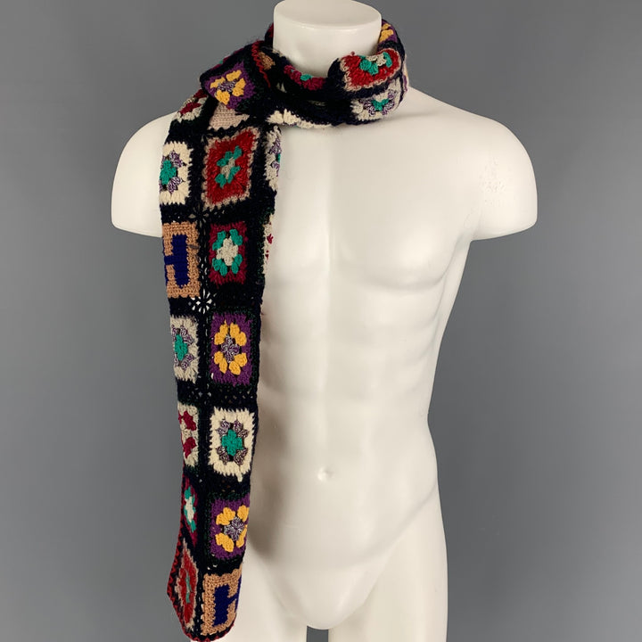 Vintage HYSTERIC GLAMOUR Multi-Color Patchwork Crochet Scarf