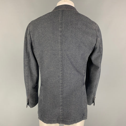 BOGLIOLI Size 38 Gray Heather Notch Lapel Sport Coat