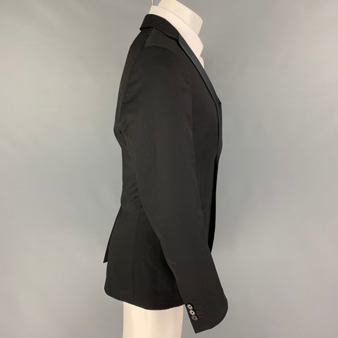JOHN VARVATOS Size 36 Black Wool Notch Lapel Sport Coat