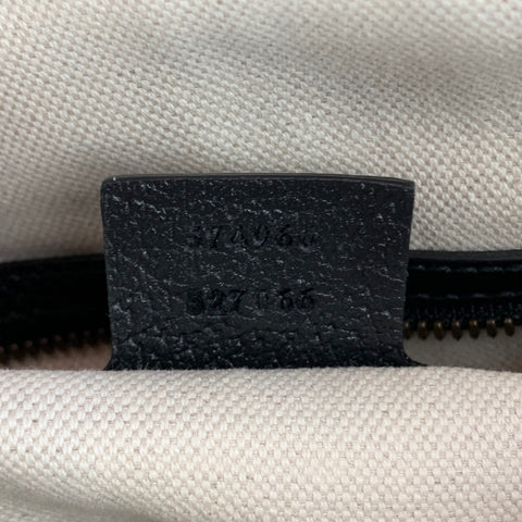 GUCCI Blue Black GG Monogram Velvet Duffle Medium Boston Bag