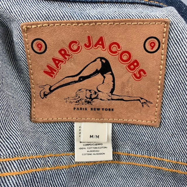 MARC JACOBS Chaqueta corta de mezclilla índigo con puntadas en contraste talla M