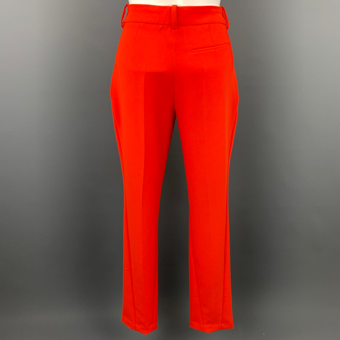 CEDRIC CHARLIER Size 4 Orange Polyester Blend Dress Pants