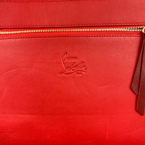 CHRISTIAN LOUBOUTIN Coque iPad en toile à carreaux noirs et rouges Spike