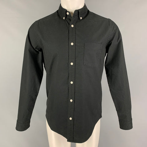 HILL CITY Size S Black Cotton Blend Long Sleeve Shirt